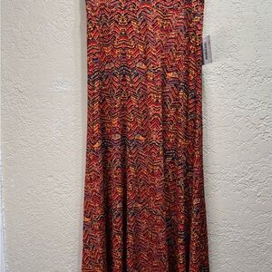NWT LuLaRoe Maxi Skirt Size Small Multicolor Chevron Boho Stretch